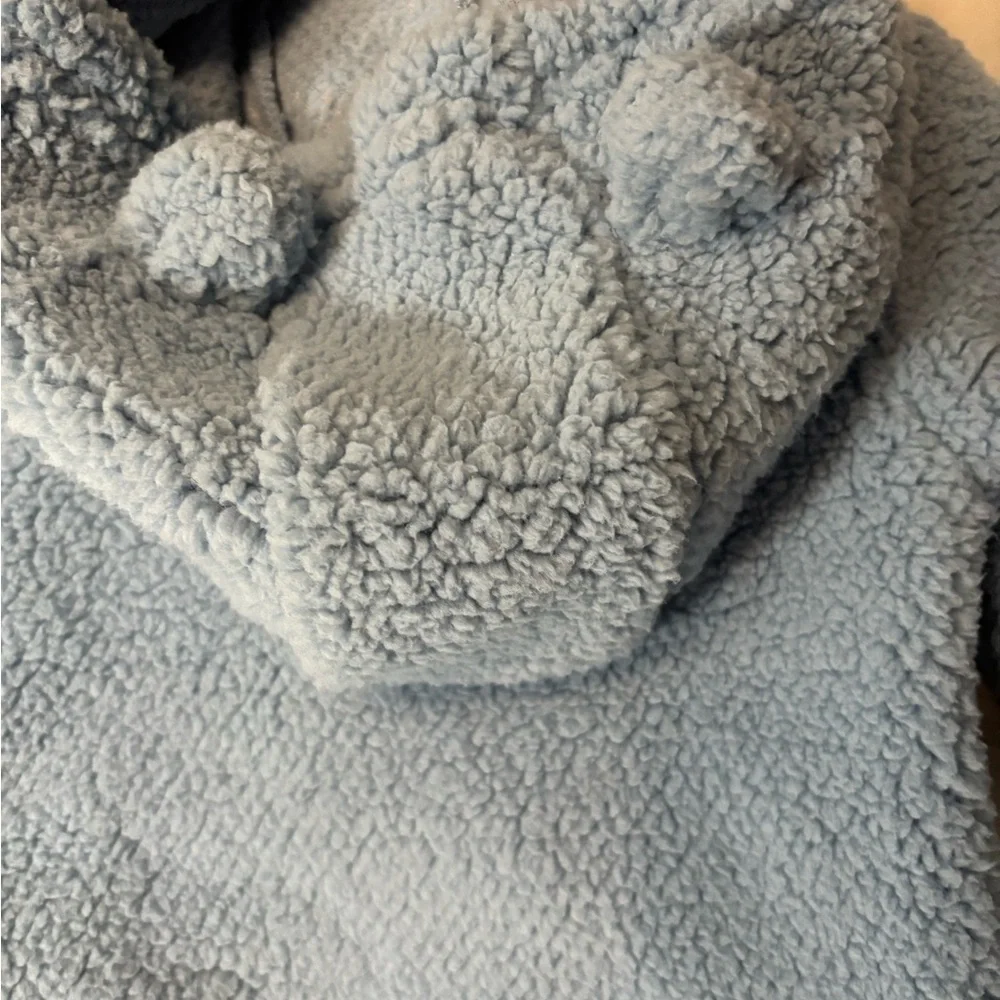 Carter's Soft Blue 3 piece Baby Set with fleece bear ear hoodie 18 mos NWT